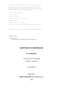 Gertrude s Marriage