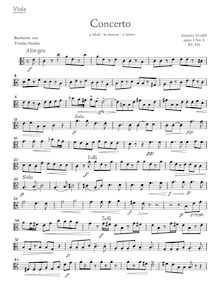 Partition viole de gambe, violon Concerto en A minor, RV 356, A minor