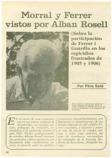 Morral y Ferrer vistos por Alban Rosell: (Sobre la participación de Ferrer i Guardia en los regicidios frustrados de 1905 y 1906)