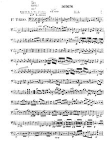 Partition violoncelle, 6 Concertant Trios pour 2 violons et viole de gambe ou violoncelle, Op.1