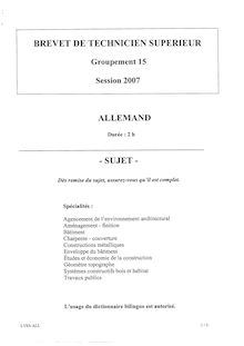 Btsagarch 2007 examen allemand