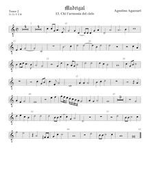 Partition ténor viole de gambe 2, octave aigu clef, Madrigali a 5 voci, Libro 2 par  Agostino Agazzari par Agostino Agazzari