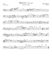 Partition viole de basse 1, basse clef, Airs pour 4 violes de gambe avec orgue par John Jenkins