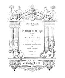 Partition complète, orgue Concerto en A minor, A minor, Bach, Johann Sebastian