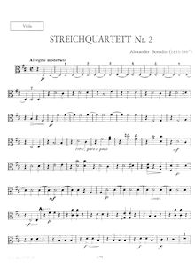 Partition viole de gambe, corde quatuor No.2 en D Major, D Major