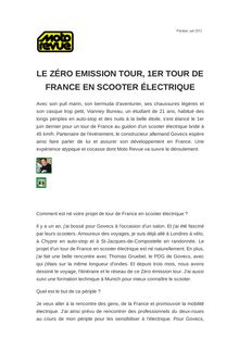 LE ZÉRO EMISSION TOUR, 1ER TOUR DE FRANCE EN SCOOTER ÉLECTRIQUE