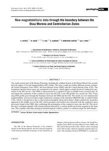New magnetotelluric data through the boundary between the Ossa Morena and Centroiberian Zones