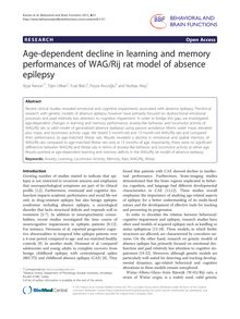 Age-dependent decline in learning and memory performances of WAG/Rij rat model of absence epilepsy