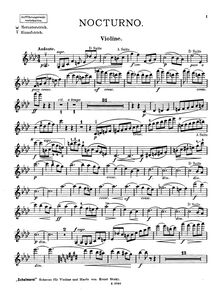 Partition de violon, Nocturne, Schubert Fantasie, A♭ major