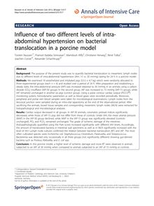 Influence of two different levels of intra-abdominal hypertension on bacterial translocation in a porcine model