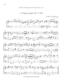 Partition , Fugue gaÿe du 2e Ton, Pièces d’orgue sur les 8 tons
