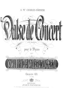 Partition complète, Valse de Concert, Op.69, Moszkowski, Moritz