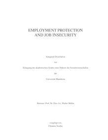 Employment protection and job insecurity [Elektronische Ressource] / vorgelegt von Clemens Noelke