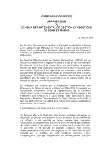 APPROBATION DU SCHEMA DEPARTEMENTAL DE GESTION CYNEGETIQUE DE ...