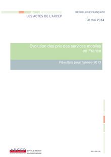 Evolution des prix des services mobiles en France - ARCEP
