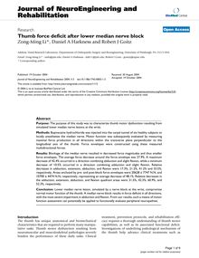 Thumb force deficit after lower median nerve block