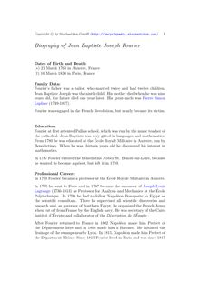 Biography of Jean Baptiste Joseph Fourier