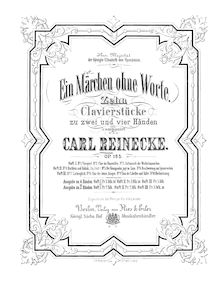 Partition Book 1, Ein Märchen ohne Worte, Op.165, Reinecke, Carl