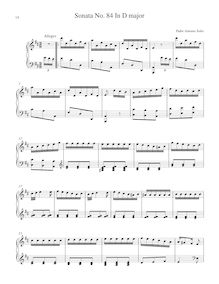 Partition Sonata R.84 en D major, clavier sonates R.81-90, Soler, Antonio