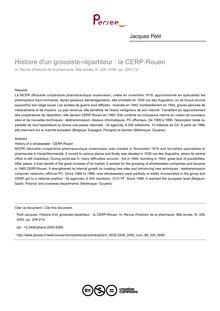 Histoire d un grossiste-répartiteur : la CERP-Rouen - article ; n°326 ; vol.88, pg 209-214
