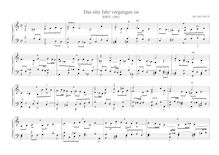 Partition , Das alte Jahr vergangen ist, BWV 1091, pour Neumeister Collection, BWV 1090-1120