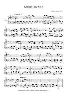 Partition No.3, Kleine Tänze für Klavier, Small dances for Piano