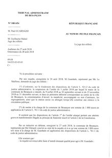 Tribunal administratif Besançon : décision sur le recours de l arrêté anti-mendicité