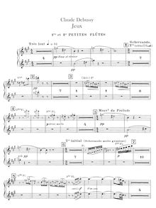 Partition Piccolo 1/2, flûte 1/2, Debussy, Claude