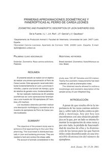 PRIMERAS APROXIMACIONES ZOOMÉTRICAS Y FANERÓPTICAS AL PERRO DE CAREA LEONÉS(ZOOMETRIC AND PHANEROPTIC DESCRIPTION OF LEON SHEPHERD DOG)