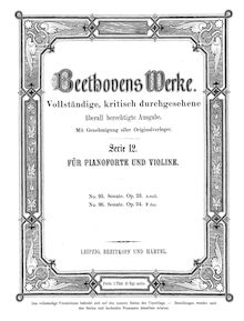 Partition complète, violon Sonata No.4, Op.23, A Minor, Beethoven, Ludwig van