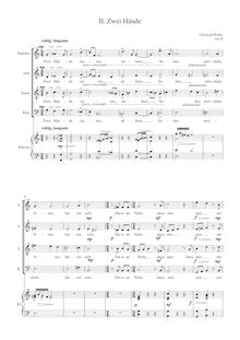 Partition Zwei Hände Piano reduction, Liedzyklus für Bariton, Klavier, Chor und Streicher