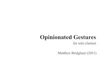 Partition complète, Opinionated Gestures, Bridgham, Matthew