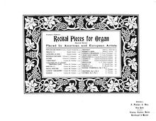 Partition complète, Recital pièces pour orgue, B♭ minor, Various