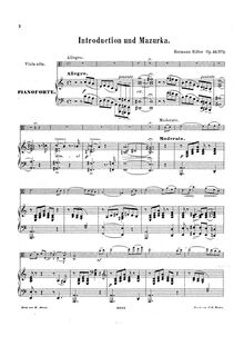 Partition de piano et partition de viole de gambe, Nach Slavischen Eindrücken für viole de gambe alta mit Begleitung des Pianoforte, Op.33
