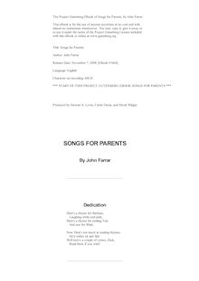 Songs for Parents