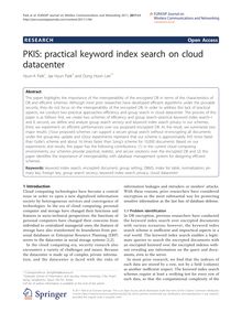 PKIS: practical keyword index search on cloud datacenter