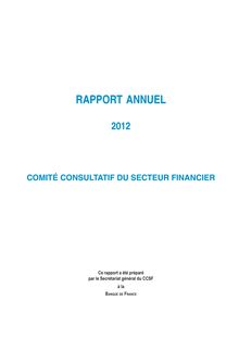 Banque de France : Rapport annuel du Comité consultatif du secteur financier 2012  (Texte intégral)