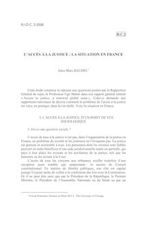 L’accès à la justice : la situation en France - article ; n°2 ; vol.58, pg 477-491