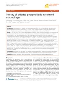 Toxicity of oxidized phospholipids in cultured macrophages