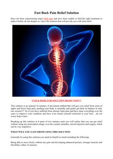 Fast Back Pain Relief Solution