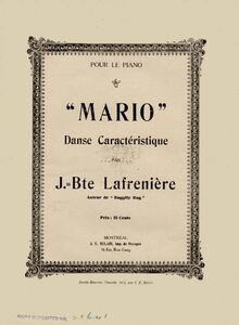 Partition complète, Mario - Characteristic Danse, Lafrenière, Jean-Baptiste