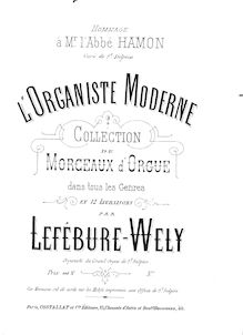 Partition 1ère Livraison, L Organiste Moderne, Lefébure-Wély, Louis James Alfred