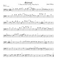 Partition viole de basse 1, basse clef, madrigaux - Set 1, Wilbye, John par John Wilbye