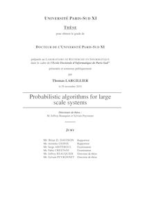 paper - Probabilistic algorithms for large scale systems