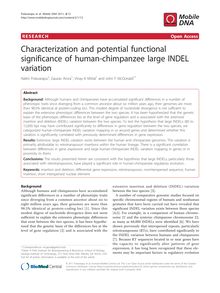 Characterization and potential functional significance of human-chimpanzee large INDEL variation