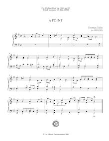 Partition 10, A point, pour Mulliner Book, Keyboard: organ or harpsichord