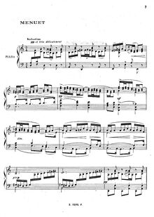 Partition , Menuet,  Bergamasque, Debussy, Claude