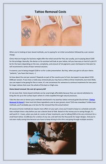 Tattoo Removal Costs