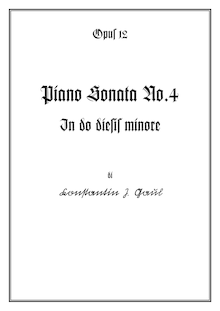 Partition complète, Piano Sonata C-sharp minor, C♯ minor, Gaul, Konstantin Joachim