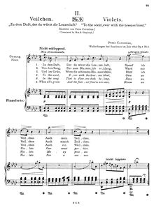 Partition No.2 - Veilchen, 6 chansons, Cornelius, Peter